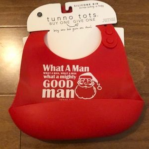 NWT tunno tots silicone bib Santa